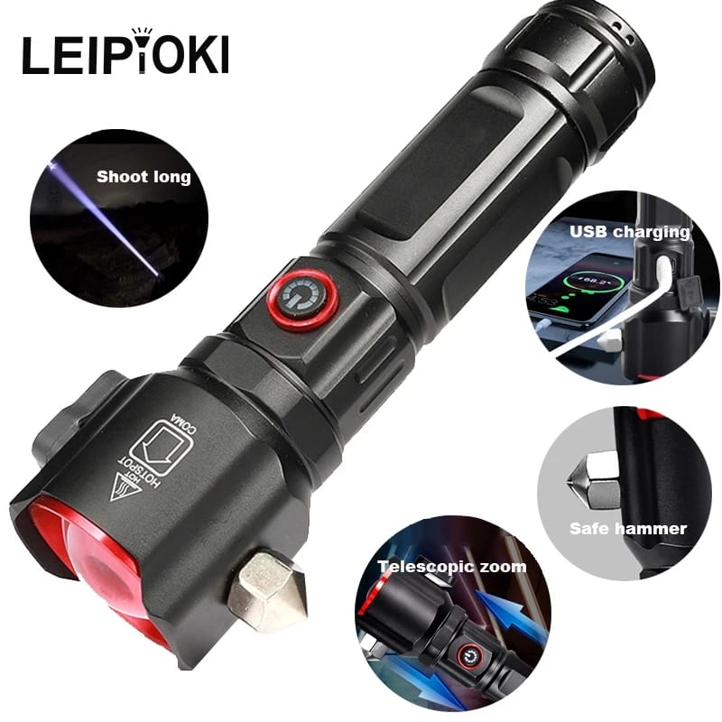 Multi-Functional High Power Rechargeable LED Flashlight