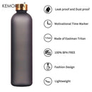 1L Water Bottle With Time Marker – 32 OZ Motivational Frosted Bottle