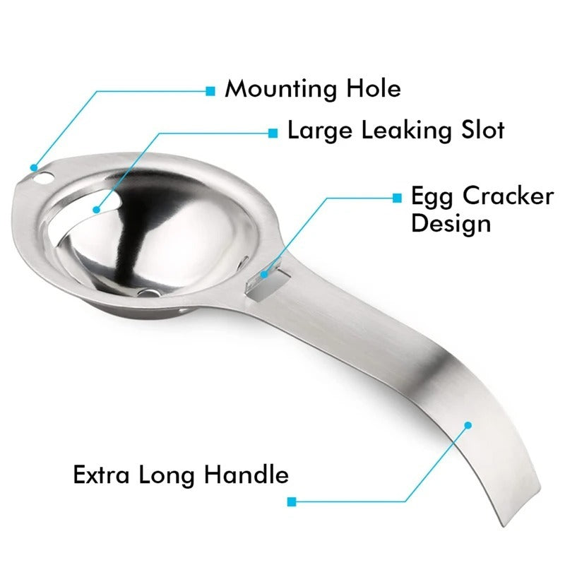 Stainless Steel Egg Separator – Easy Yolk & White Separation for Baking & Cooking
