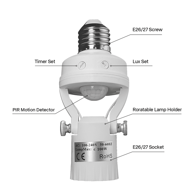 Smart Motion Sensor Lamp Holder – Automatic Lighting for Safety & Convenience