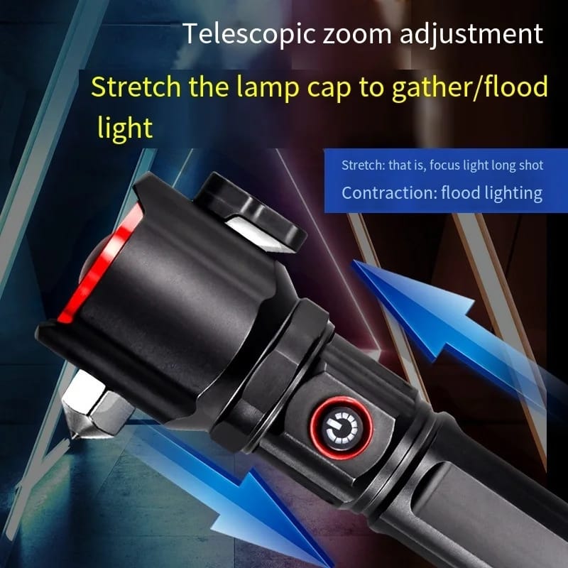Multi-Functional High Power Rechargeable LED Flashlight