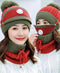 3PCS Women’s Winter Warm Scarf, Knitted Hat & Mask Set – Fashionable & Cozy