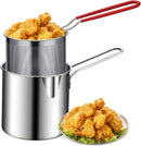 Stainless Steel Deep Frying Pot with Strainer Basket