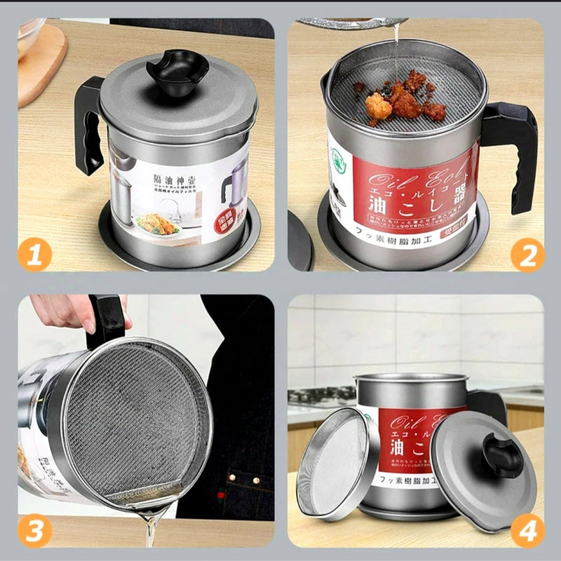 🔥 Ramadan Special Kitchen Combo – Deep Frying Pot & Oil Strainer Container 🔥